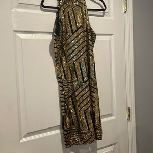Gold sequin dress